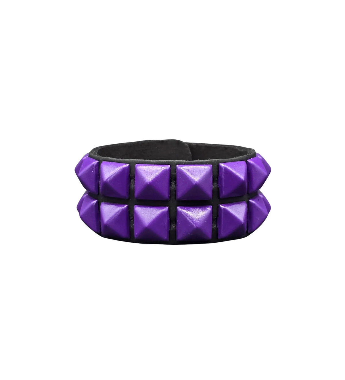 2 Row Pyramid Stud, Black/Purple