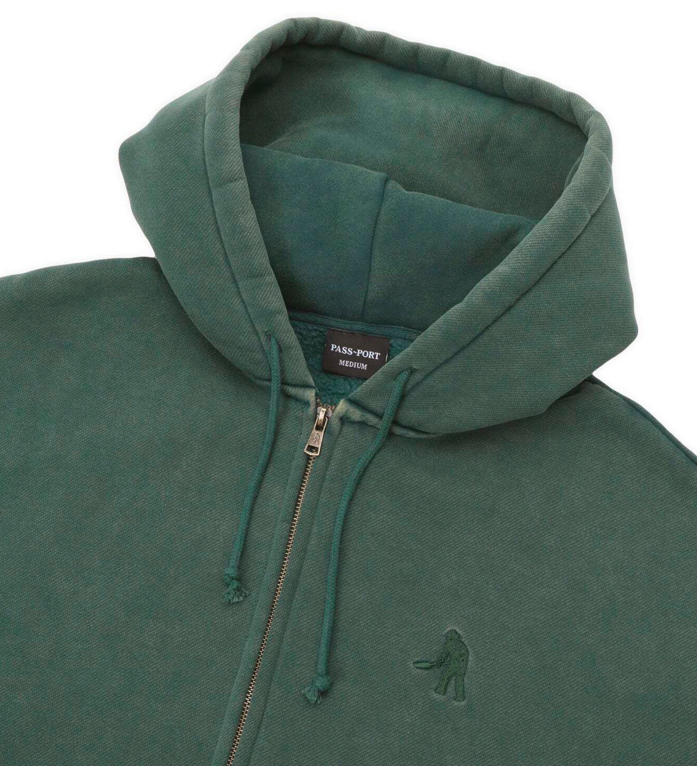 Solid Workers Zip, Washed Forest Green