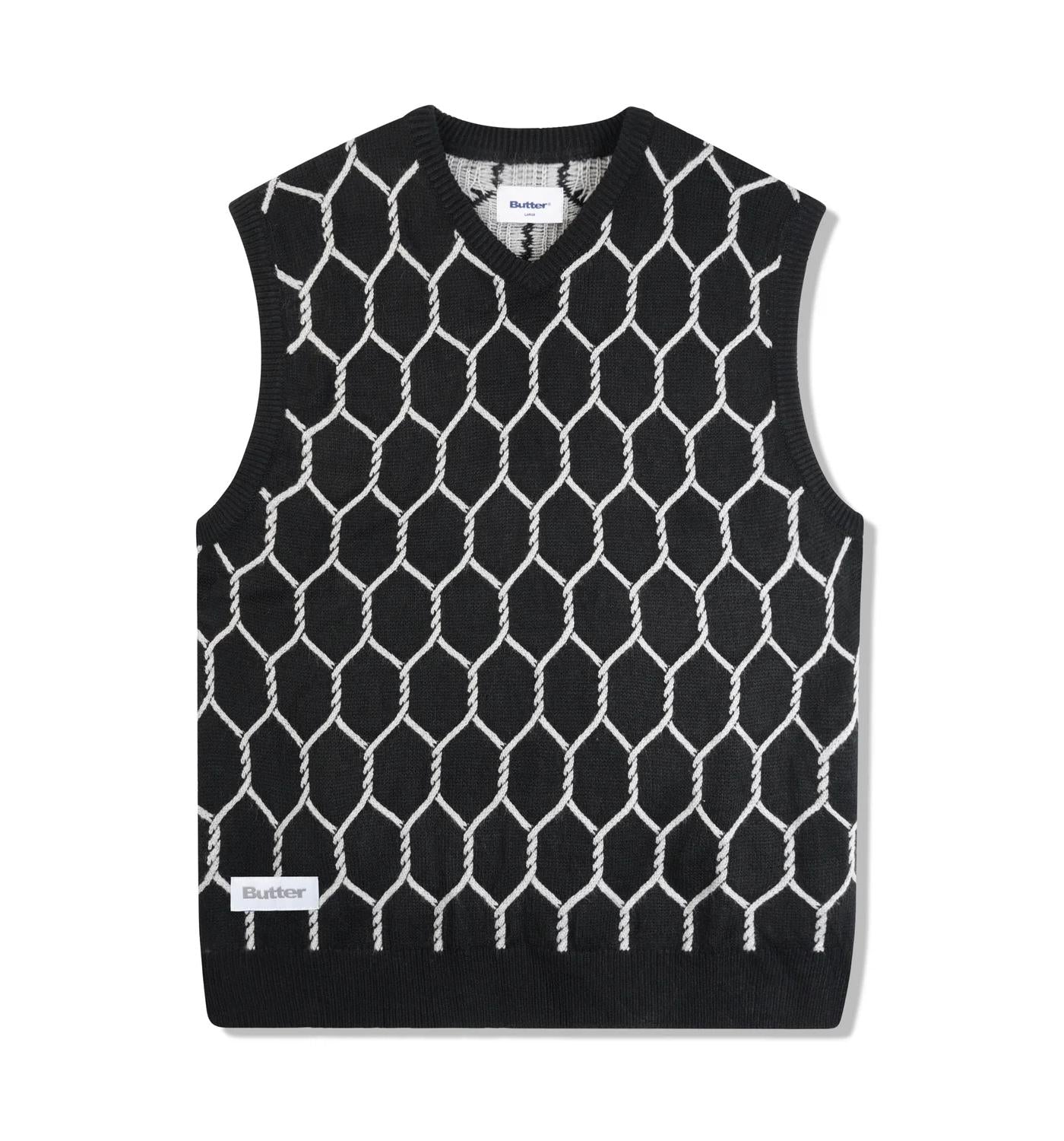 Chain Link Knitted Vest, Black