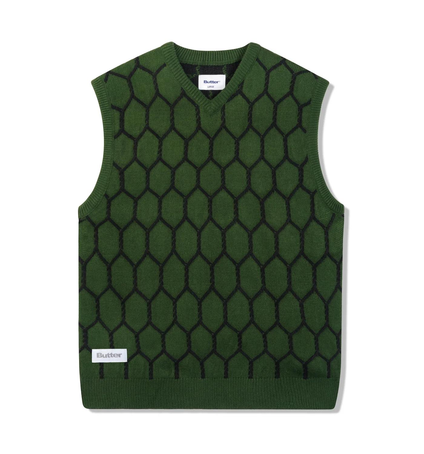 Chain Link Knitted Vest, Forest