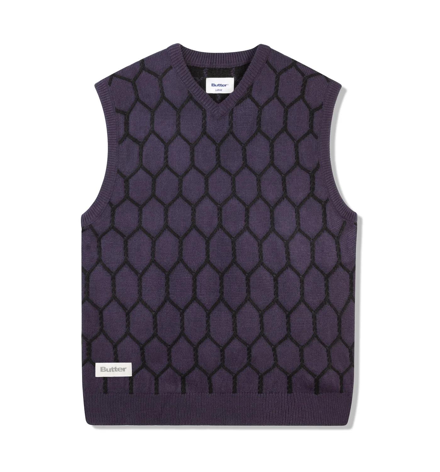 Chain Link Knitted Vest, Dusk Purple