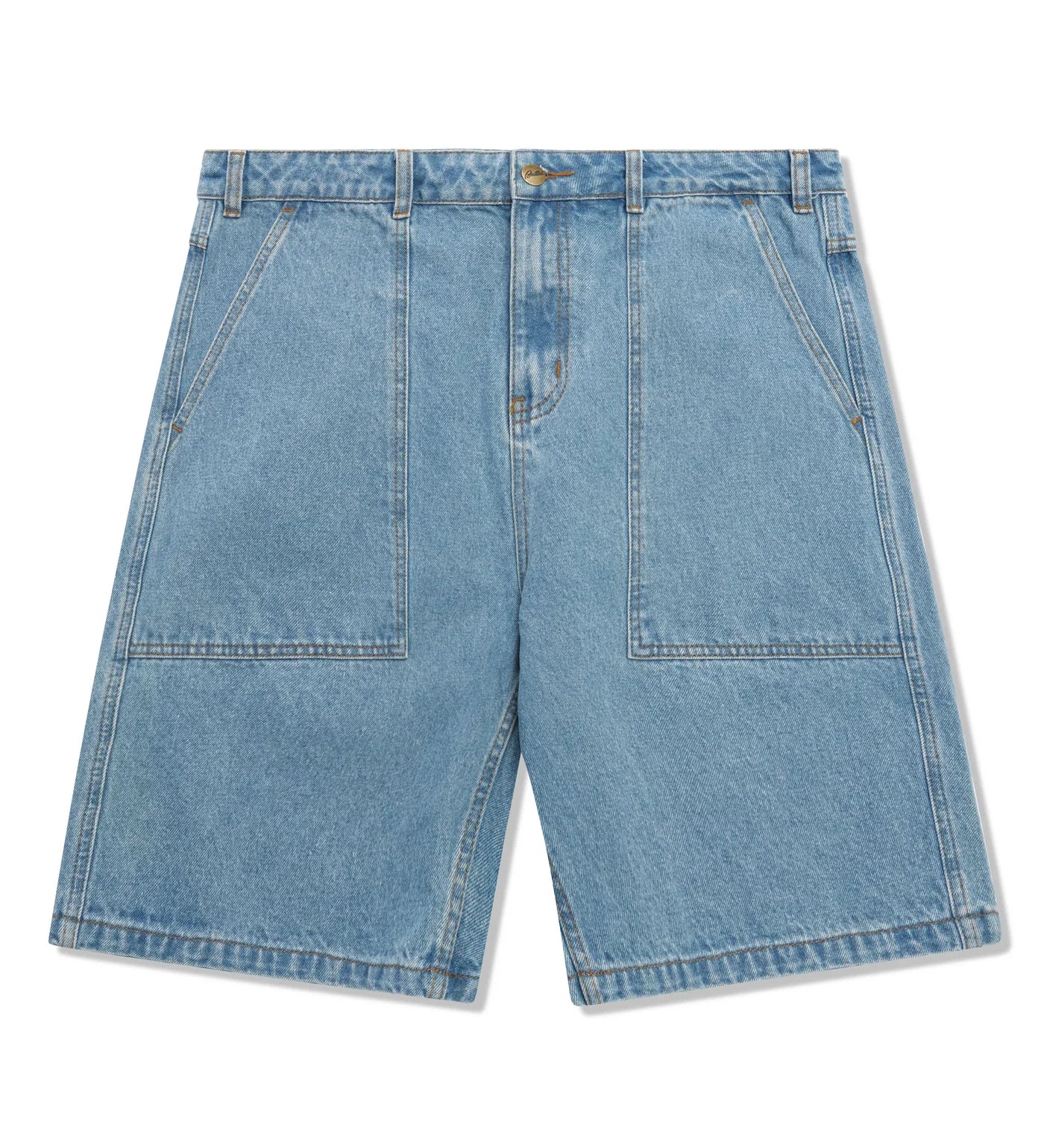 Patch Pocket Denim Shorts, Washed Indigo