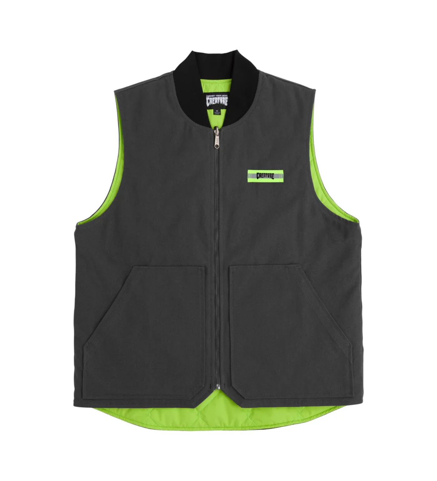 Work Vest Crete-Ture DIY, Asphalt/Neon Green