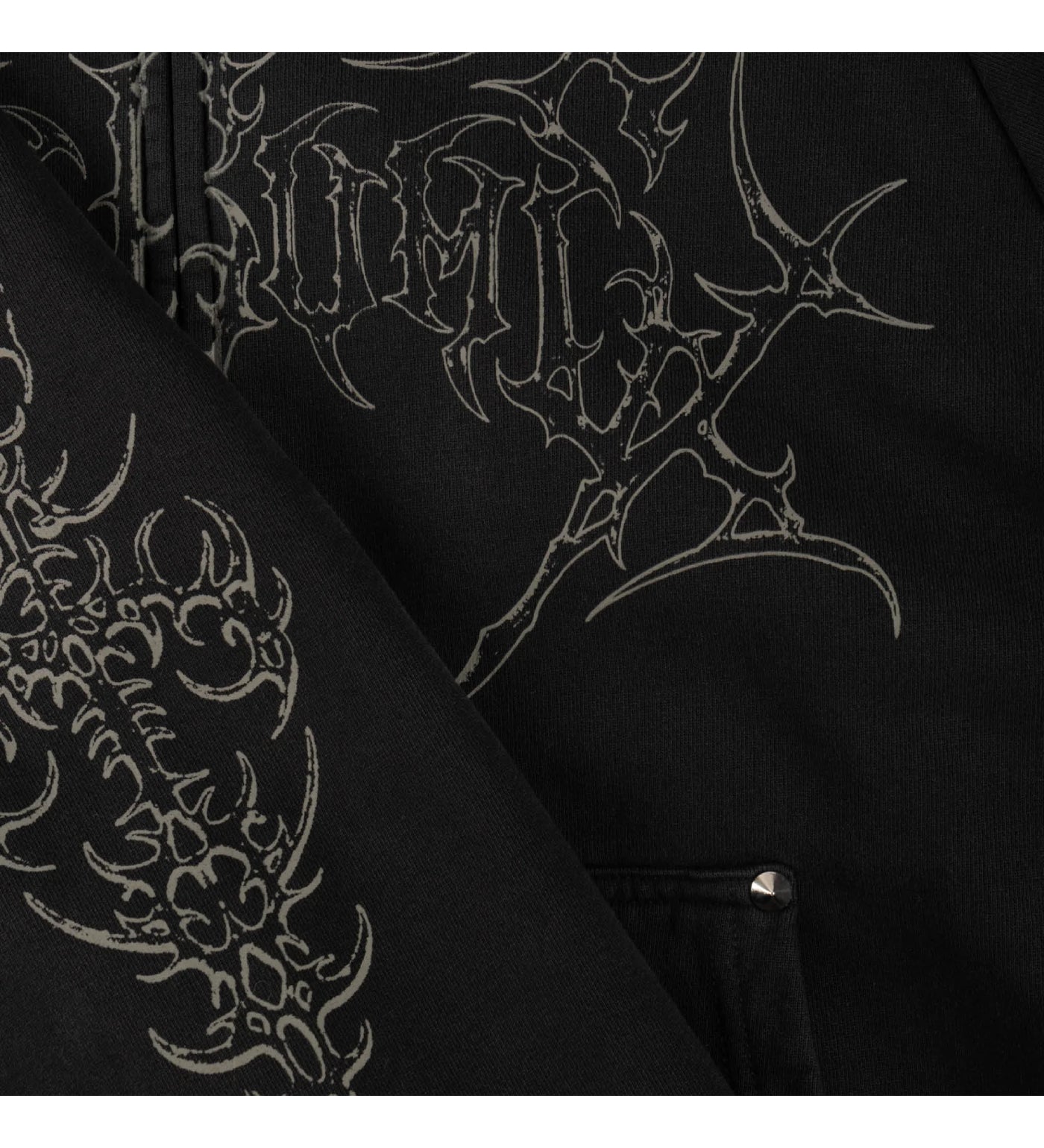 Grapple Studded Cropped (Pigment Dyed), Black