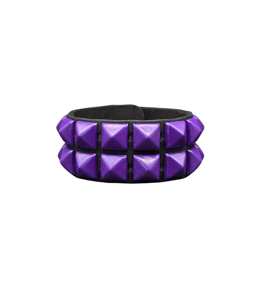 2 Row Pyramid Stud, Black/Purple