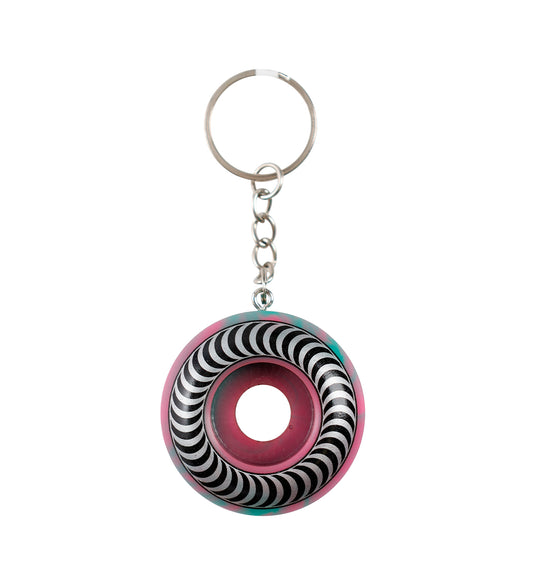 Classic Wheel Key, Pink/Turquoise Swirl