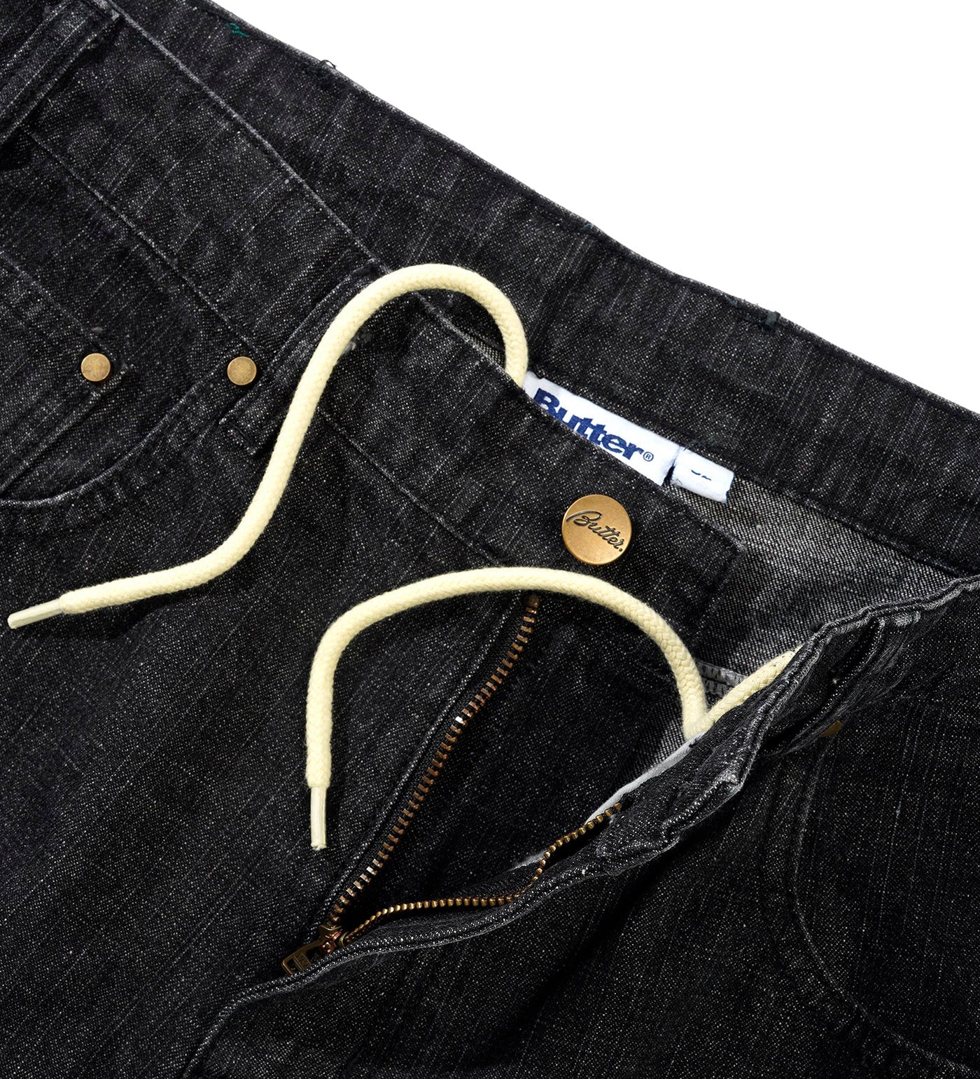 Wide Cut, Streaky Black Wash