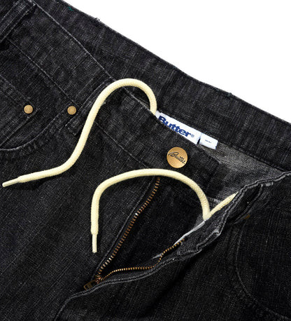 Wide Cut, Streaky Black Wash