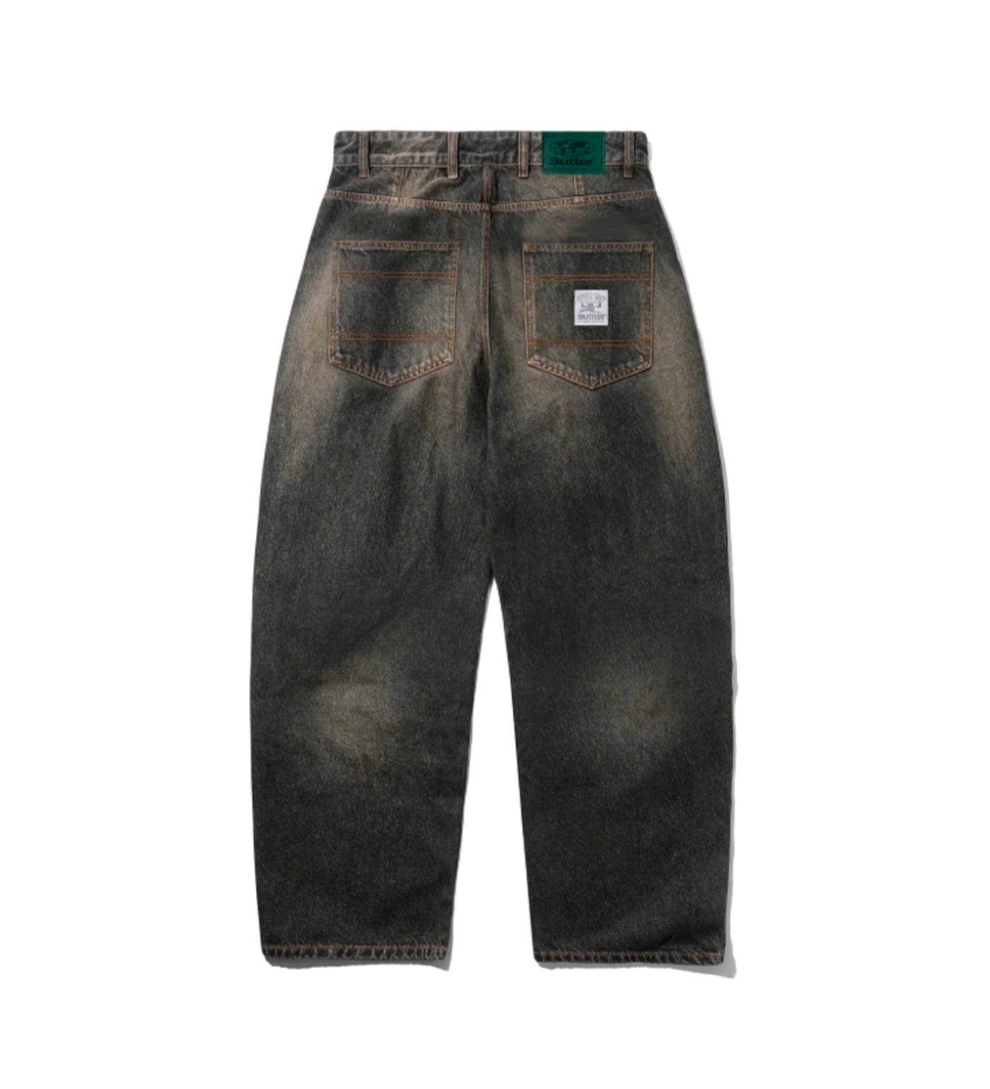 Wide Cut, Faded Brown Wash
