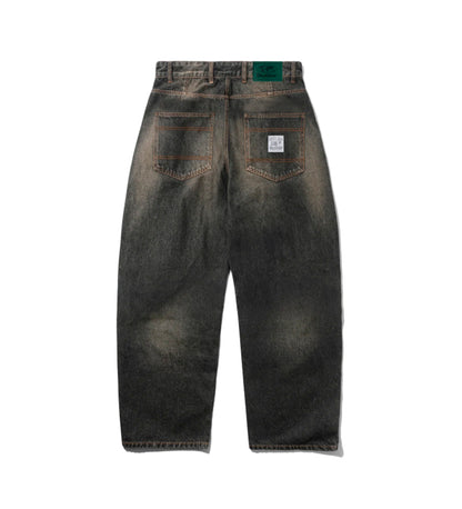 Wide Cut, Faded Brown Wash