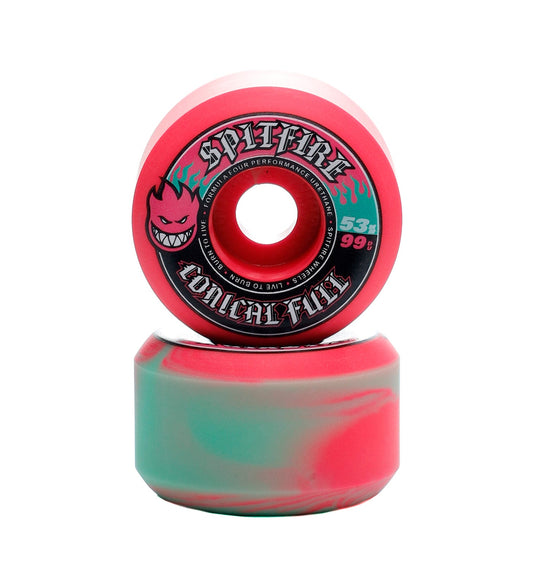 F4 Conical Full 99a, Teal/Pink Swirl