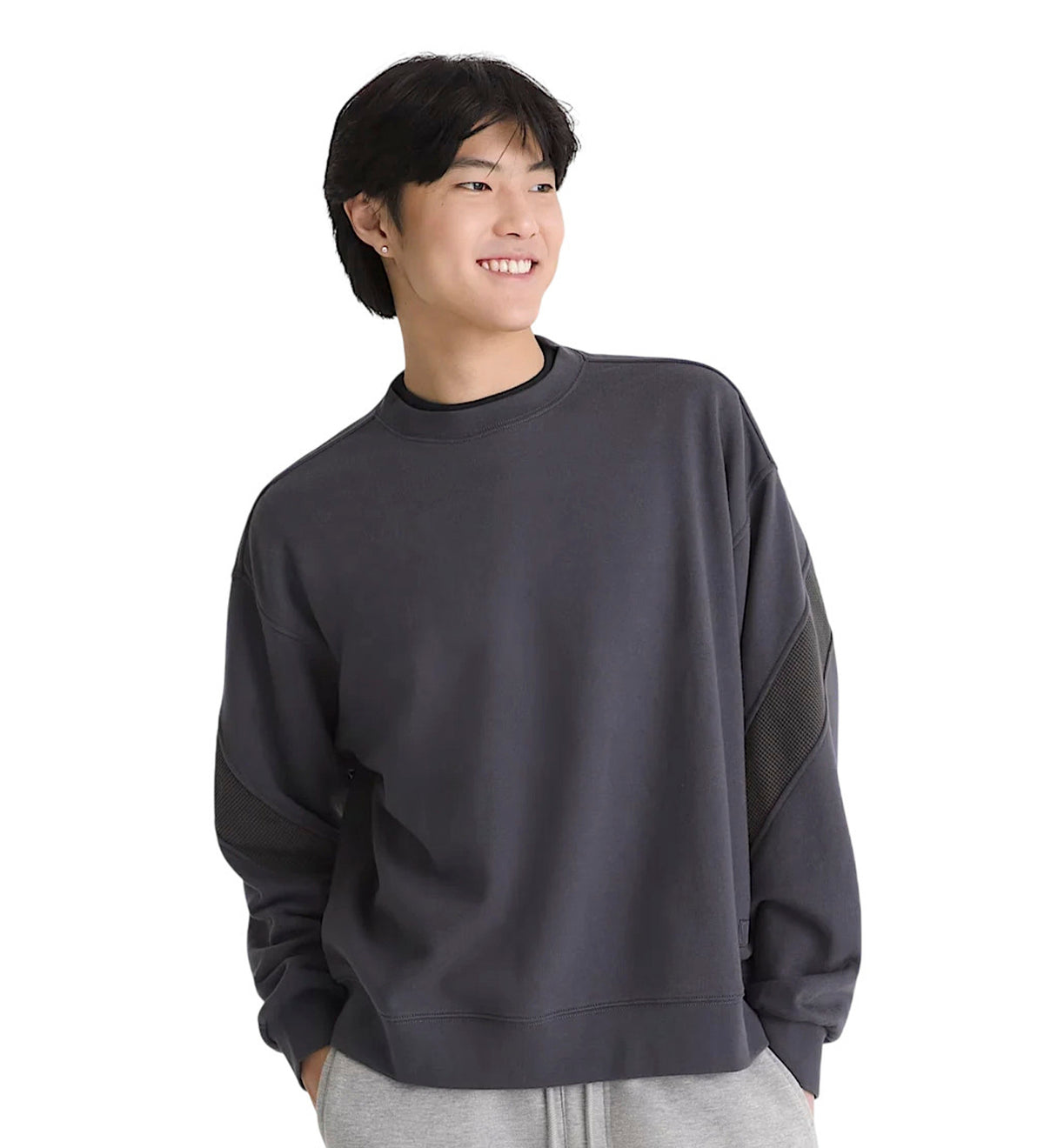 Retro Sport Crew, Charcoal Grey