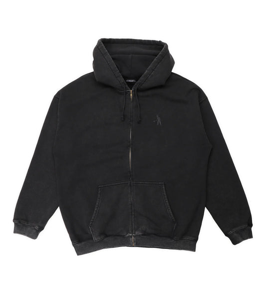 Solid Workers Zip, Washed Black