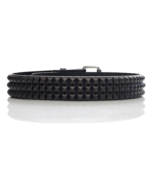 3 row Pyramid Studs, Black/Black