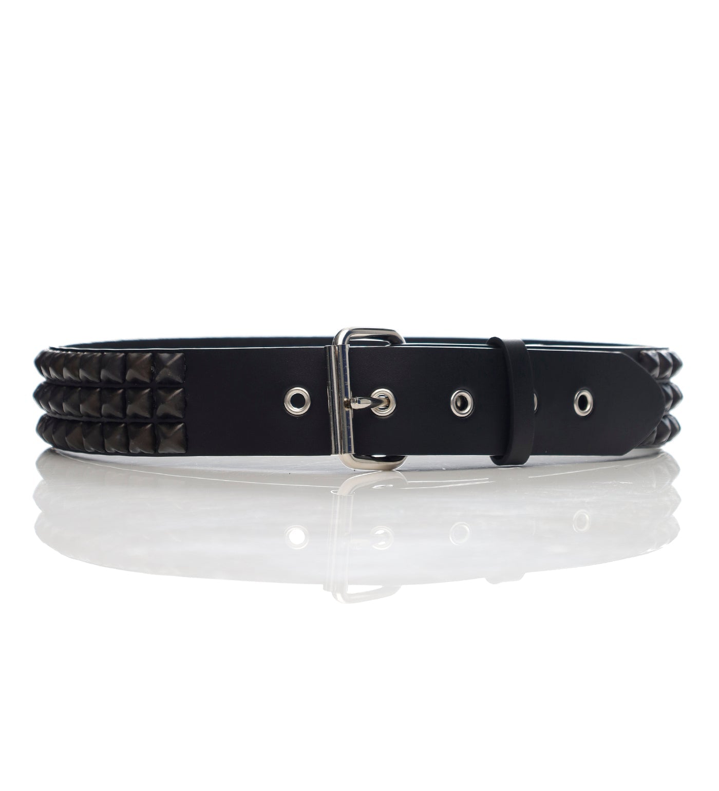 3 row Pyramid Studs, Black/Black