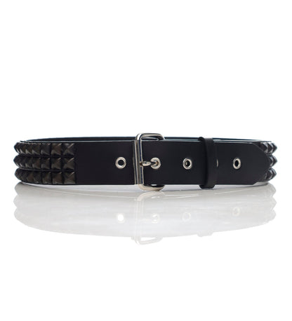 3 row Pyramid Studs, Black/Black