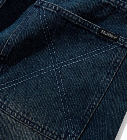Distressed Big Denim, Washed Dark Blue