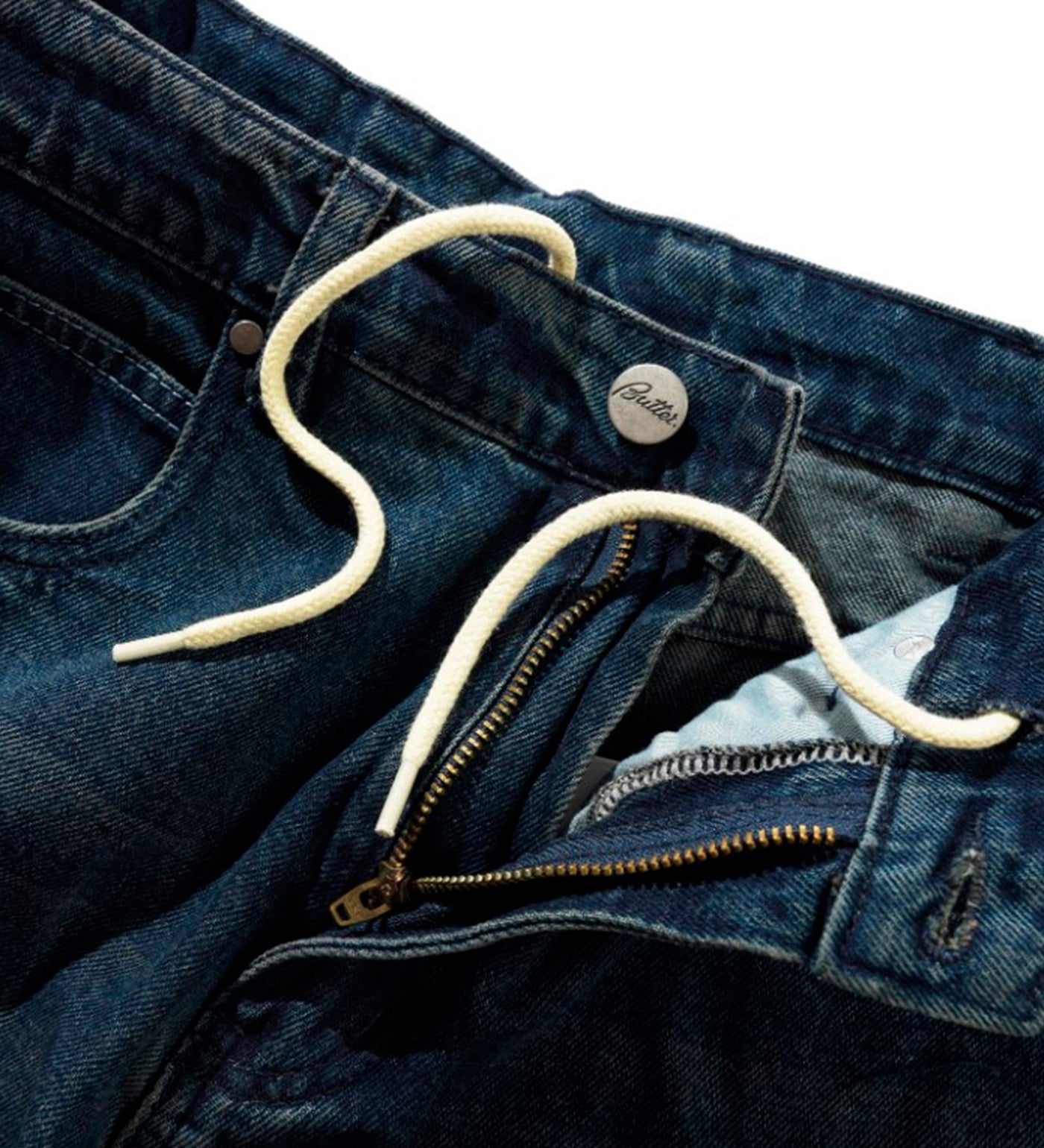 Distressed Big Denim, Washed Dark Blue