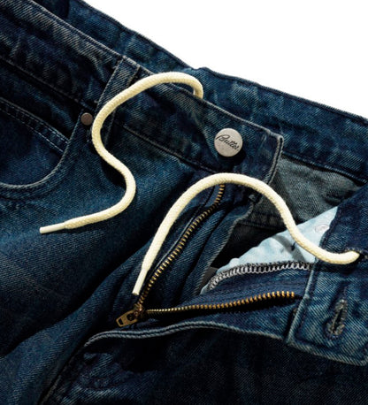 Distressed Big Denim, Washed Dark Blue