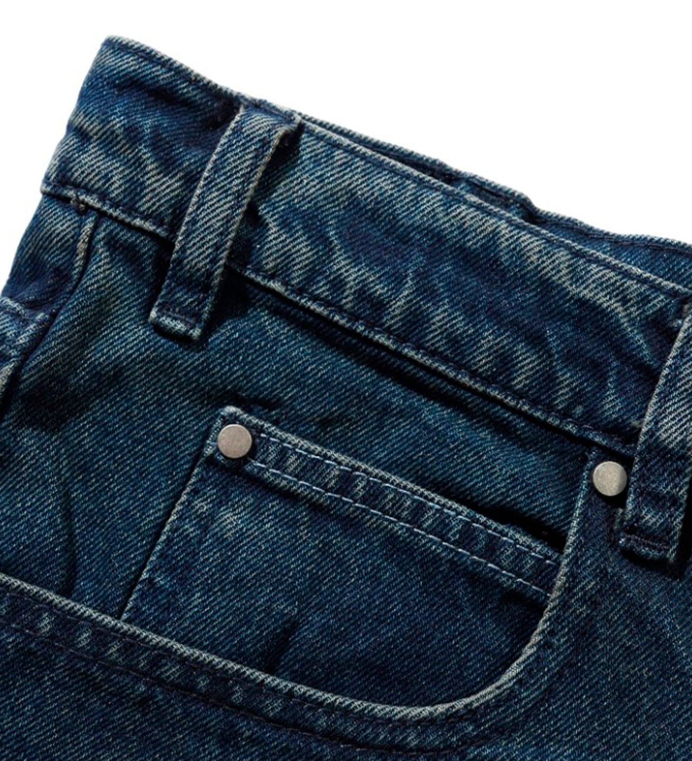 Distressed Big Denim, Washed Dark Blue