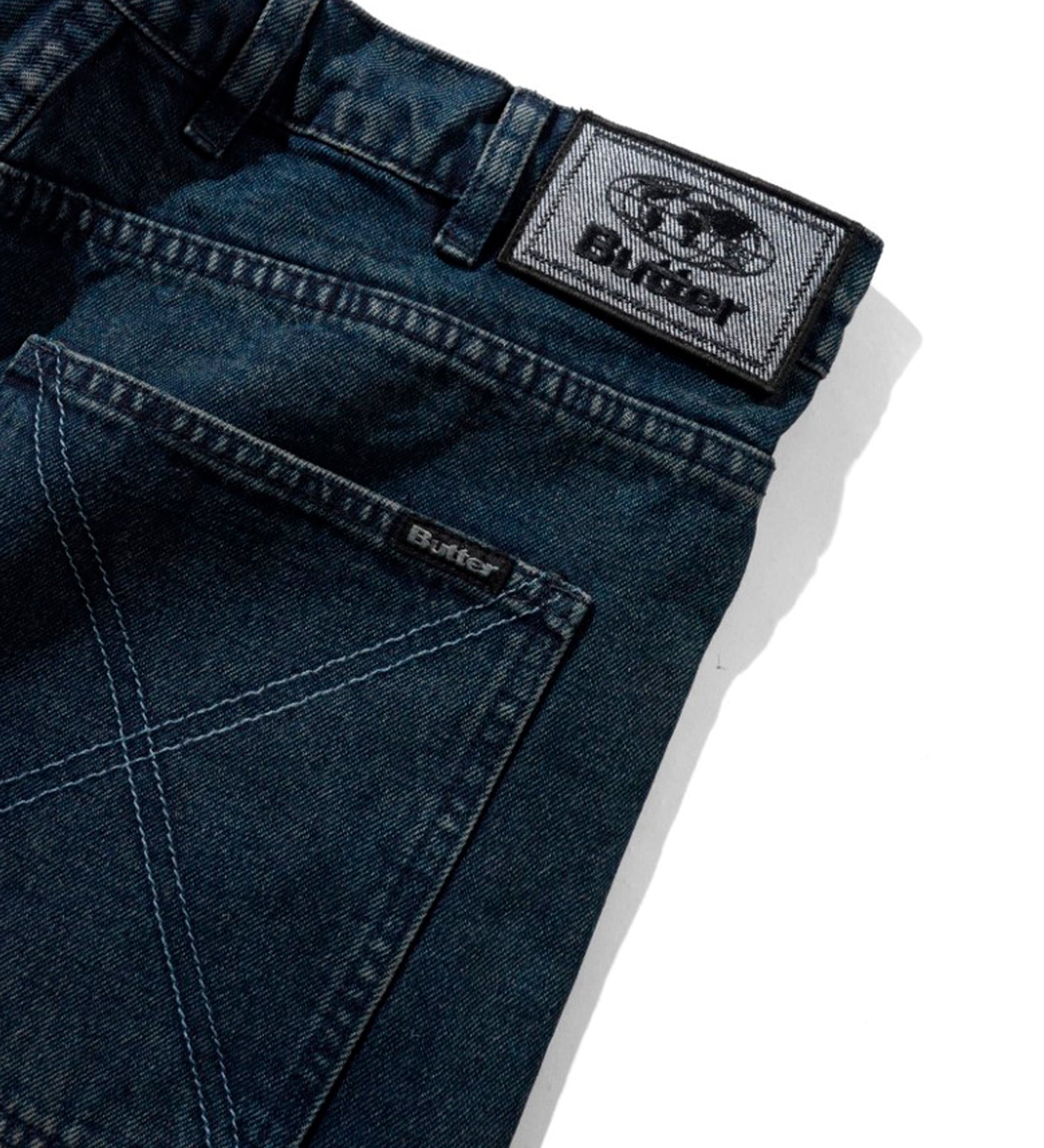 Distressed Big Denim, Washed Dark Blue