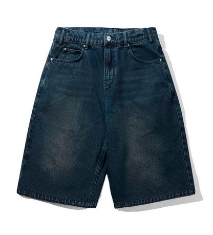 Distressed Big Denim, Washed Dark Blue