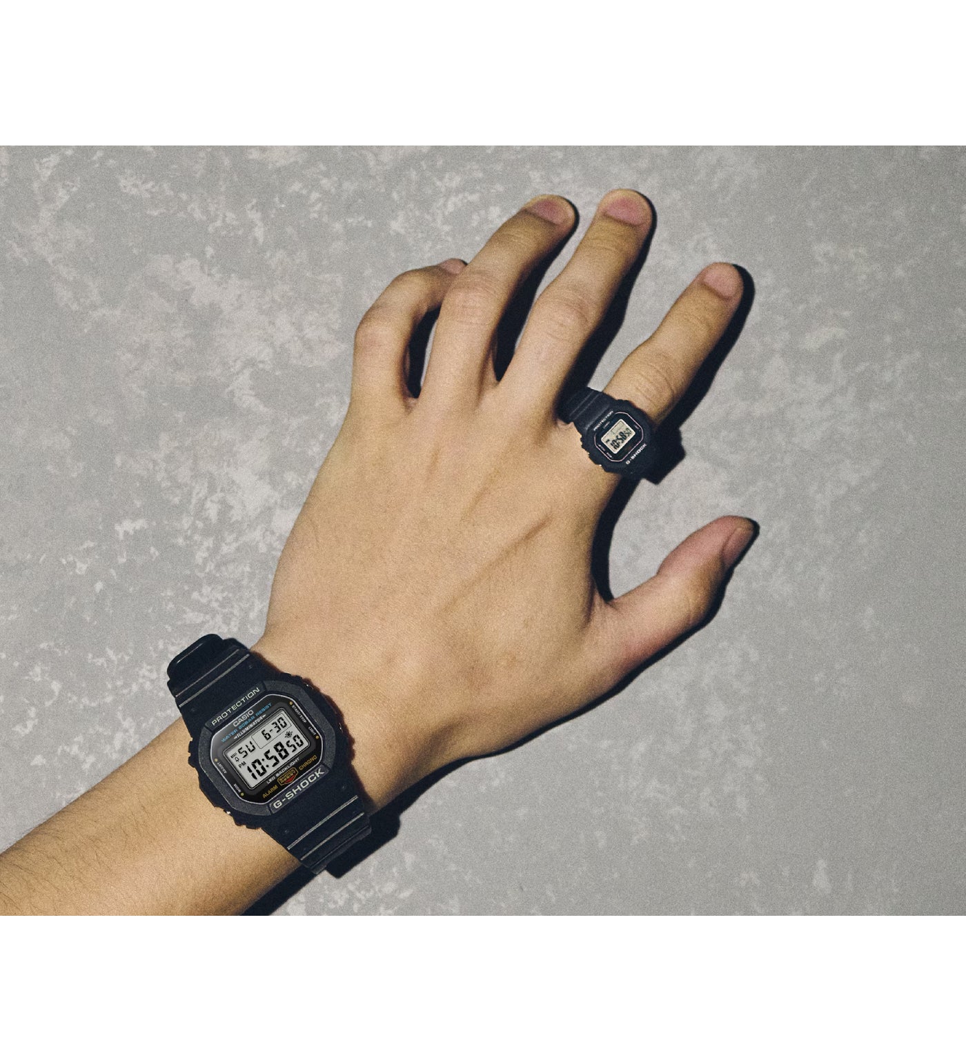 Digital Watch Ring (DWN-5600-1), Black