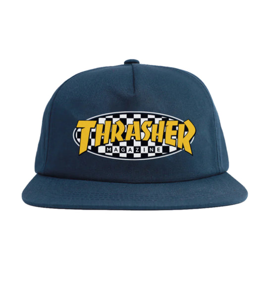 Checkered Oval, Navy