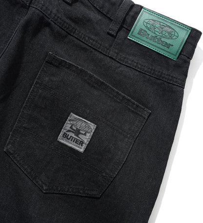 Wide Cut, Dark Washed Black