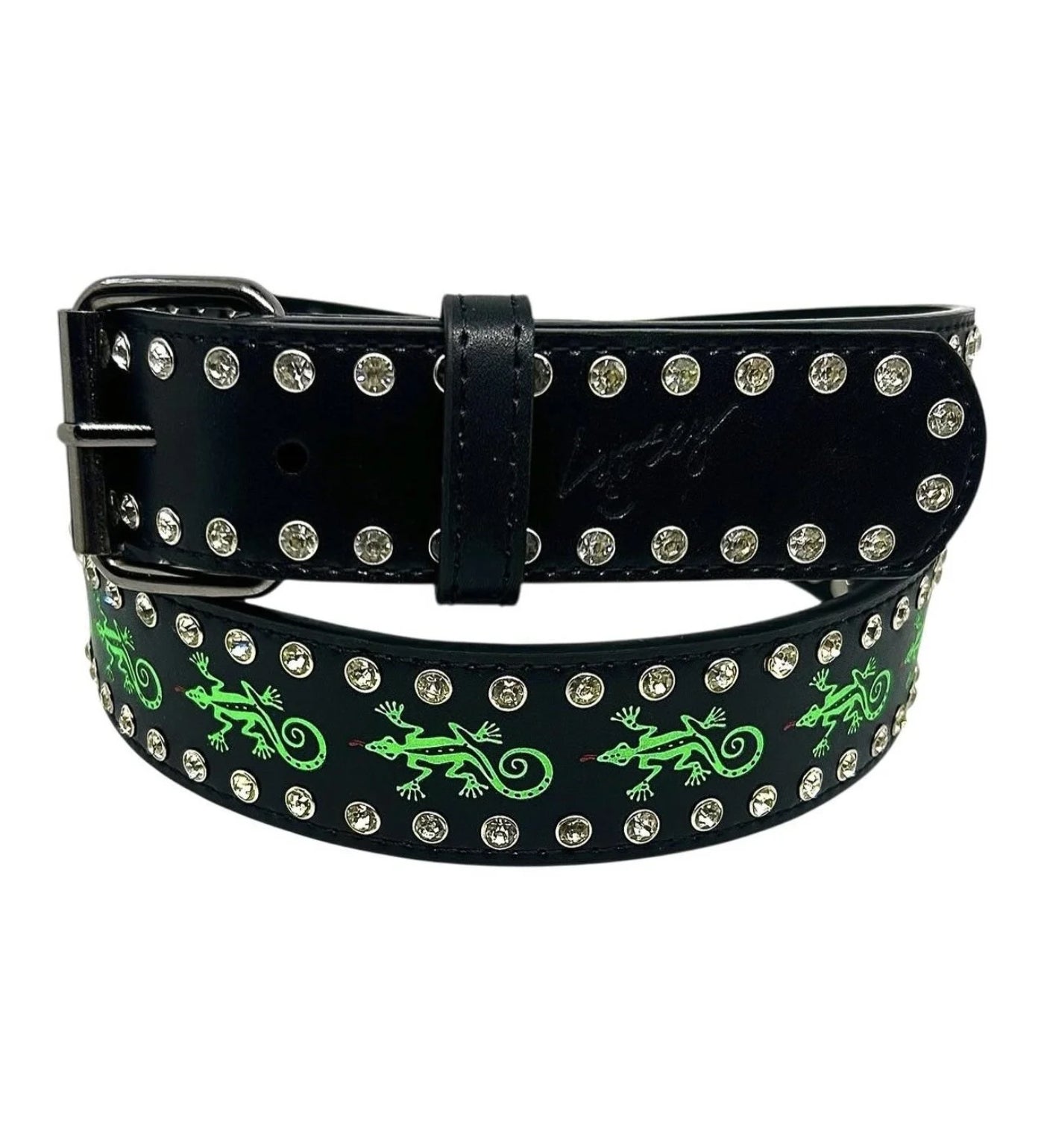 Gecko Rhinestone, Black/Green