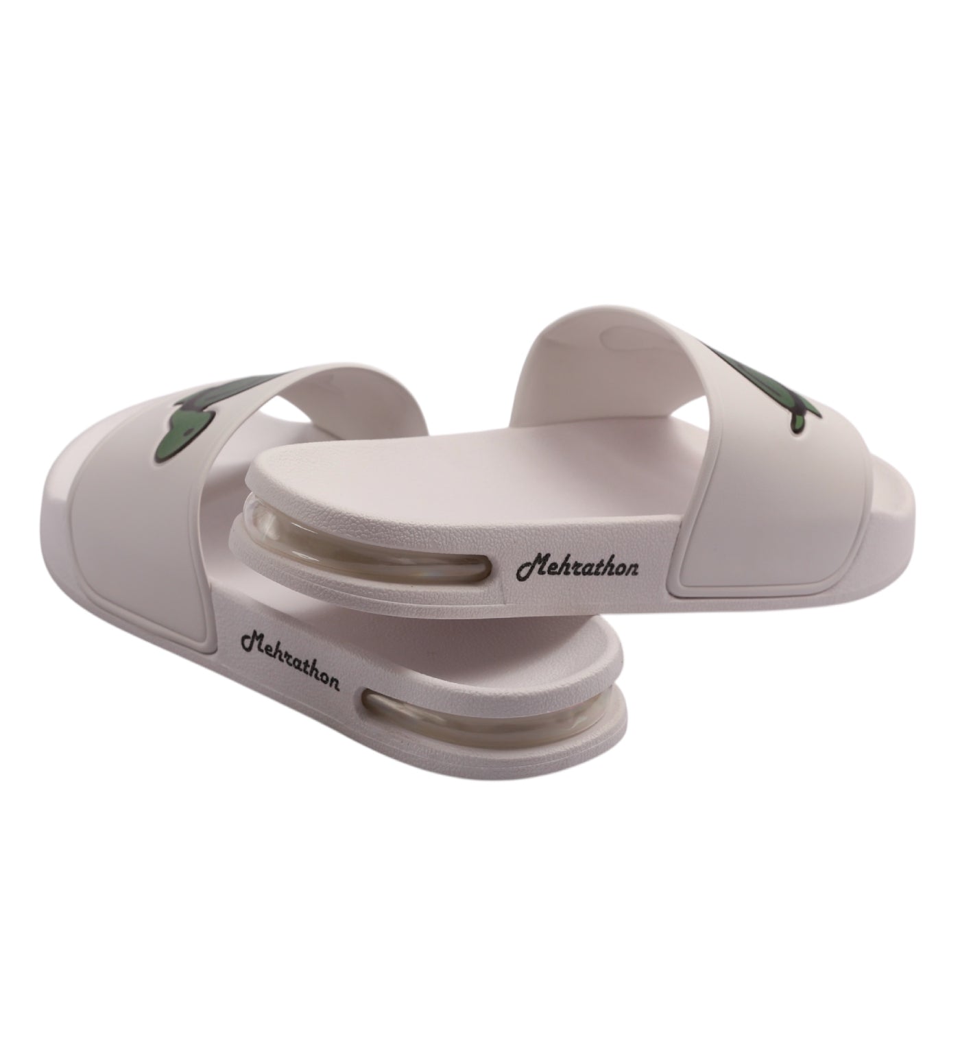 Lamehra Slides + Airbag Cushioning, White