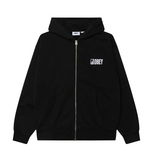 Margin Faded Zip, Digital Black Faded Wash